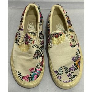 Vans Shoes Classic Slip On Festival Satin Gold RARE Women's Size 7 Model 721454